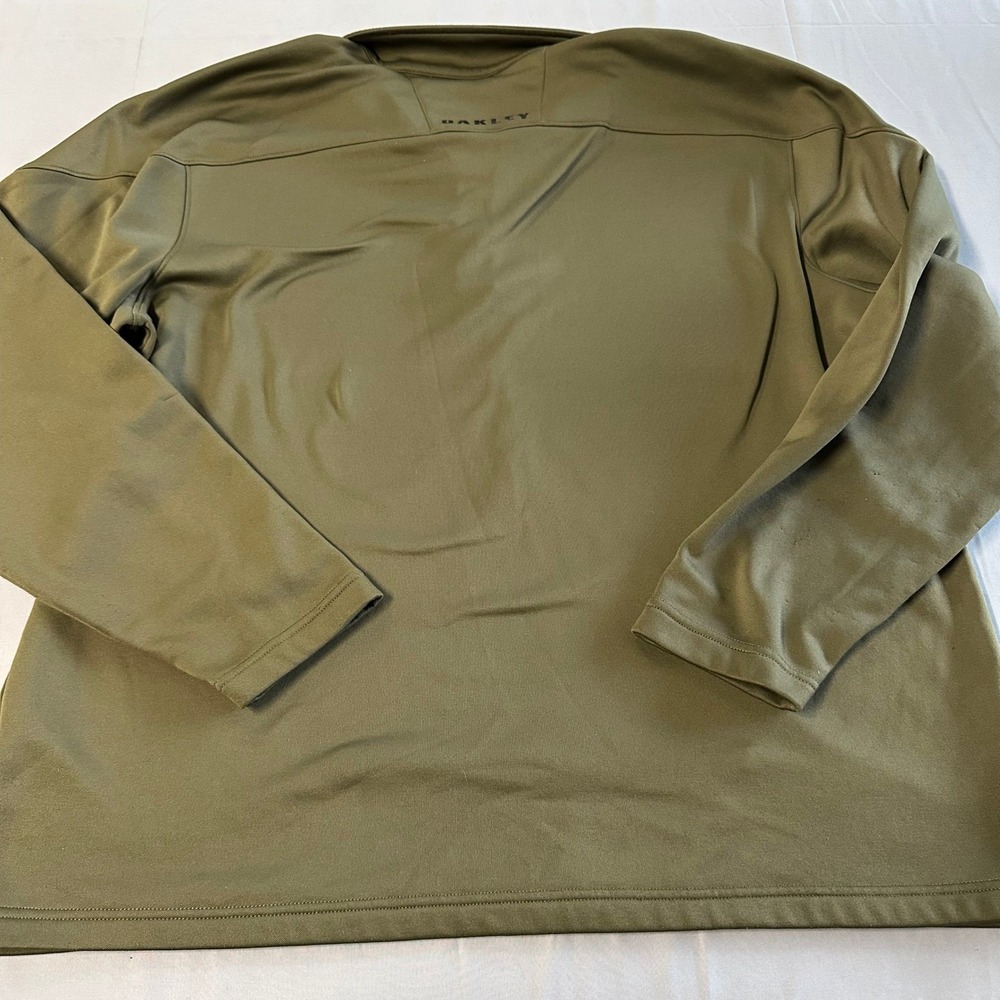 Oakley Mens XXL Quarter Zip Pullover Olive Green Athletic Mock Neck Regular Fit - Picture 8 of 9